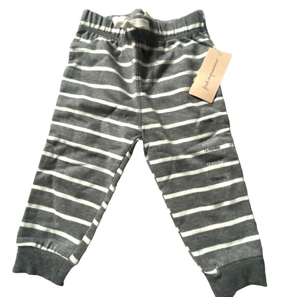 First Impressions Infant Striped Jogger Style Pants-Gray-12M-NWT - Picture 1 of 4
